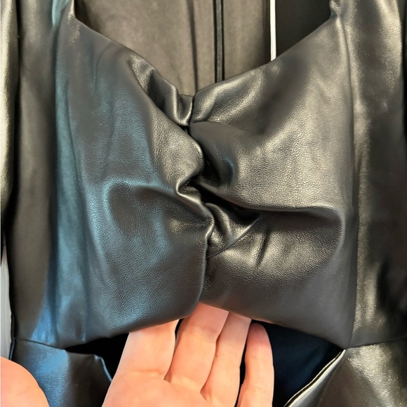 Torn by Ronny Kobo Gemma Faux Leather Cutout Mini Dress Bodycon Black S New - Picture 7 of 15